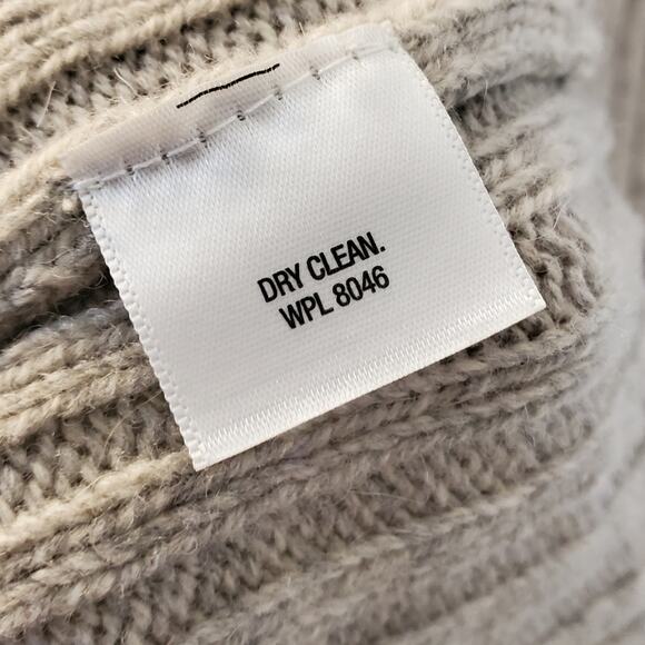 Tasso Elba light grey Lambswool zipper ribbed sweater jacket Size XL - Picture 5 of 9